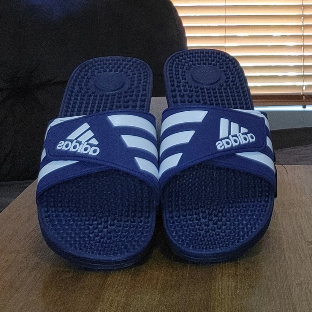 Adidas Adissage  Slides Men's 11 Navy Blue - Worn only once